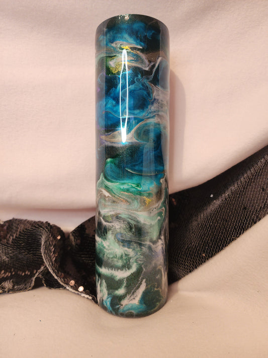 40oz skinny blue ink swirl